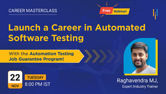 Career Masterclass: Learn How to Launch a Career in Automated Software Testing